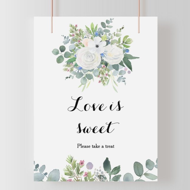 Poster Folhas Tropicais de Eucalipto O Amor é Doce (Criador carregado)