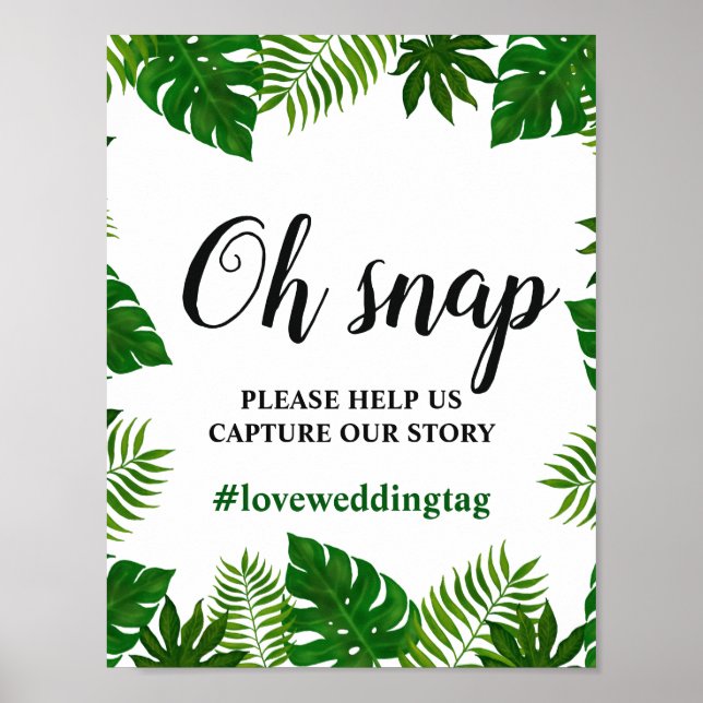 Poster Folhas tropicais | Oh Sinal de Casamento Instagram (Frente)
