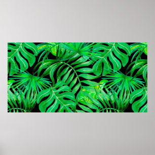 Poster Folhas tropicais sem costura