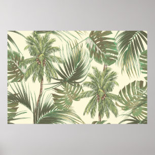Poster Folhas tropicais sem costura