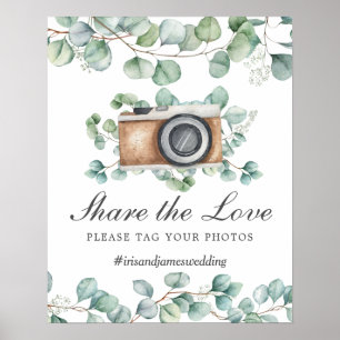 Poster Folhas Verdes Compartilhe a Foto de Tag de Amor Ca
