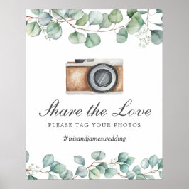 Poster Folhas Verdes Compartilhe a Tag Foto de Casamento 