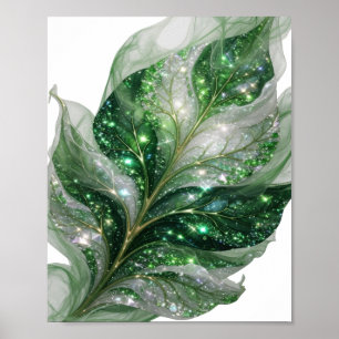 Poster Folhas verdes espirituosas MOTIVO ARTÍSTICO COM ES