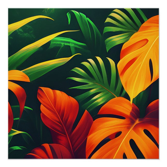 PÓSTER FOLHAS VERDES JARDIM DA NATUREZA (Frente)