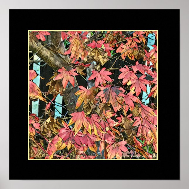 Póster Folhas Vermelhas (Frente)