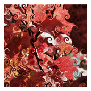 PÓSTER FOLHAS VERMELHAS