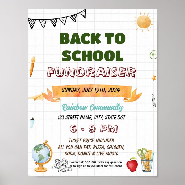 Poster Folheto da escola de tutoragem de Verão Editável (Frente)