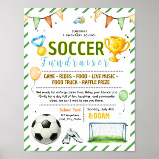 Poster folheto de angariação de fundos de futebol editáve