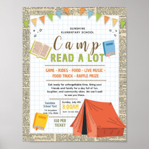 Poster folheto de angariação de fundos para acampamento d