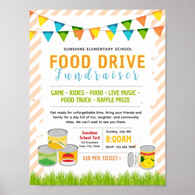 Poster folheto de campanha de arrecadação de alimentos ed (Frente)