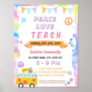 Poster Folheto de Ensino do Amor de Paz Editável