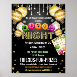 Poster Folheto de Natal Bingo Night