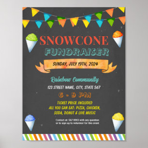 Poster Folheto do Fundraiser Snowcone Editável