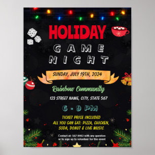 Poster Folheto noturno do jogo Editable Holiday