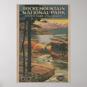 Póster Folheto rochoso do parque nacional do Mt. # 2