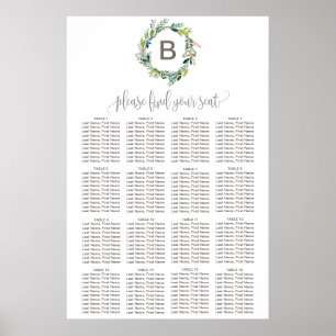 Poster Foliage Wreath Monogramas