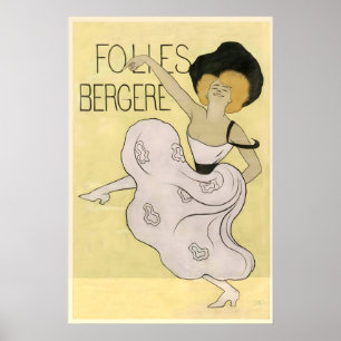 Poster Folies Bergère Cabaré Teatro Music Hall Parisiense