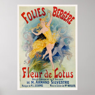 Póster Folies Bergère "Fleur de Lotus" Anúncio 1893
