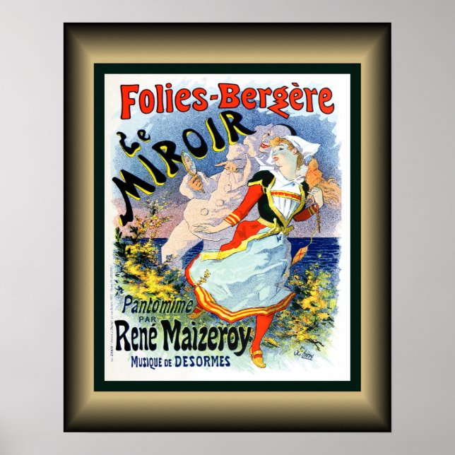 Poster Folies Bergere~Le Miroir~Pantomime Rene Maizeroy~ (Frente)