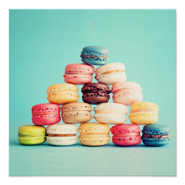 Póster Fome, Macaron, hipster, multicor, biscoitos doces (Frente)