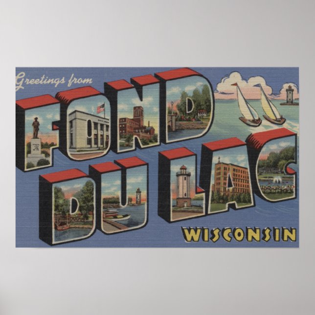 Póster Fond du Lac, Wisconsin - Grandes Cenas de Letra (Frente)