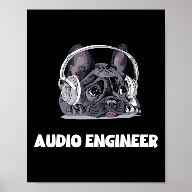 Poster Fones de ouvido de Bulldog Francês - Para o melhor (Frente)