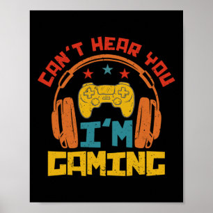Poster Fones de ouvido de jogador engraçado retrô Desculp