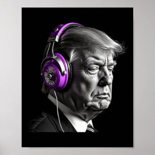 Poster Fones de ouvido Donald Trump Engraçado Presidente