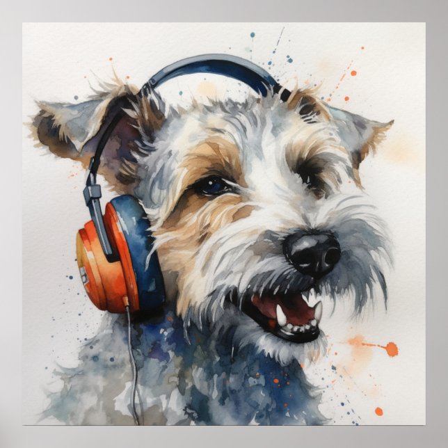 Poster Fones de ouvido Terrier Music Factory Art (Frente)