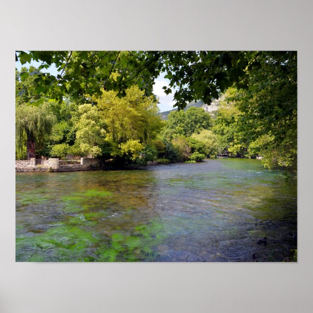 Poster Fontaine de Vaucluse na França (Frente)