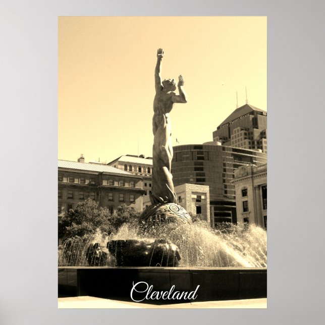 Poster Fonte Cleveland (Sepia) (Frente)