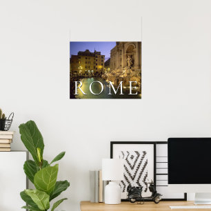 Poster Fonte da Trevi à Noite Roma, Lazio, Itália