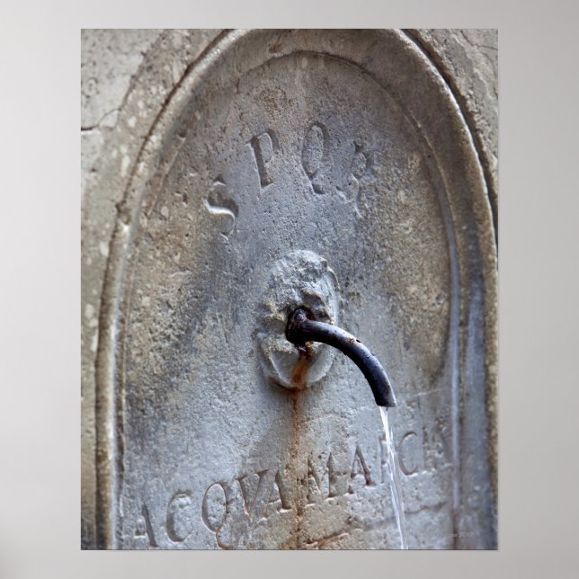 Poster Fonte de água pública da Roma Antiga (Frente)