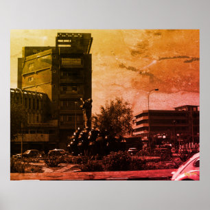 Poster Fonte de Bagdá vintage Iraque