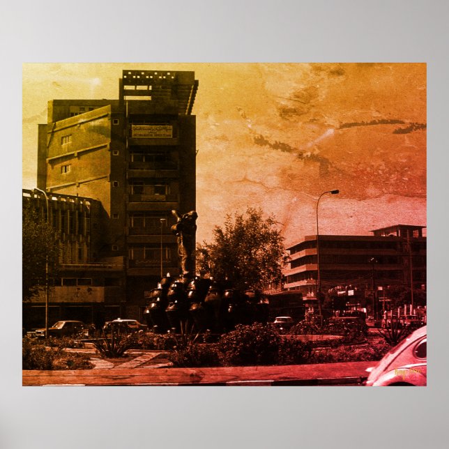 Poster Fonte de Bagdá vintage Iraque (Frente)