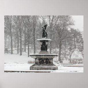 Poster Fonte de Bethesda na foto do Central Park