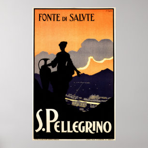 Poster Fonte de Salute S. PELLEGRINO Ad Vintage