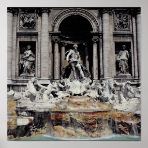 Póster Fonte do Trevi, construída 1732-62