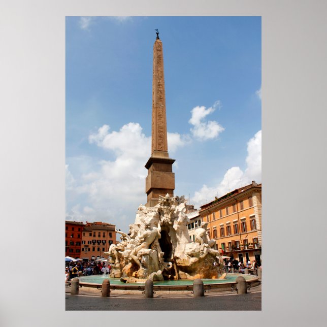 Póster Fonte dos quatro rios, Roma Itália (Frente)