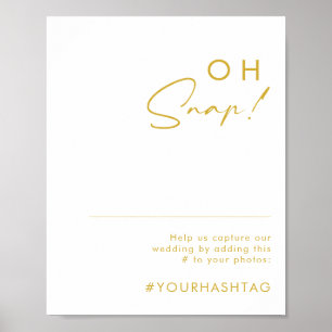 Poster Fonte Dourada Minimalista Moderna Oh Snap Hashtag