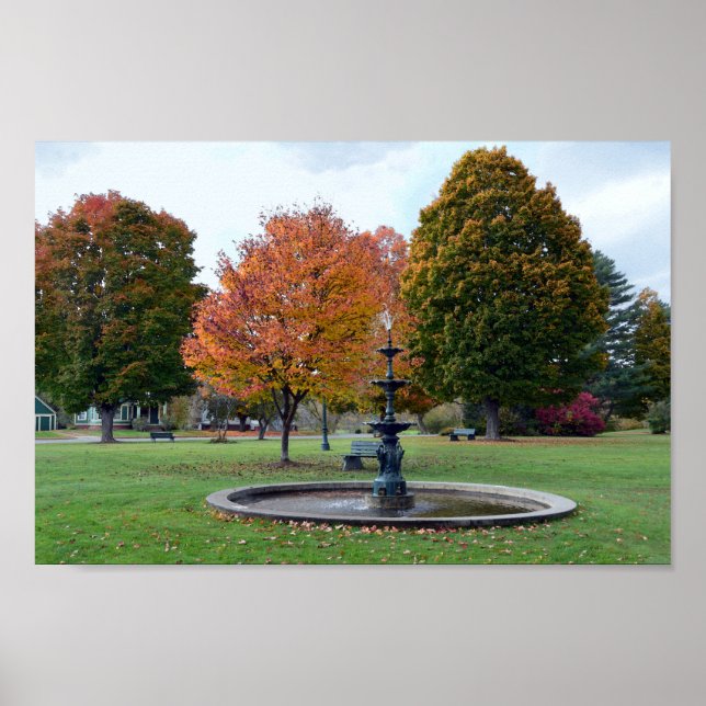 Póster Fonte em Lyndonville, Vermont, Bandstand Park (Frente)
