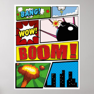 Poster Fontes de desenho da revista em quadrinhos!