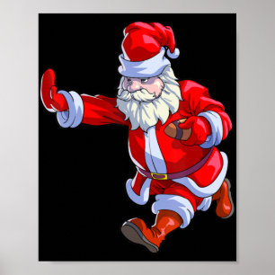 Poster Football Christmas Men Kids Boys Football Santa C