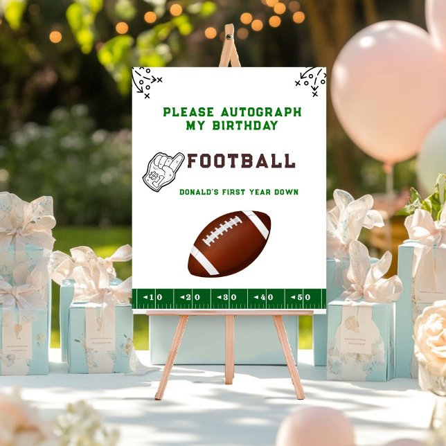 Poster Football First Year Down 1st birthday Photograph (Criador carregado)