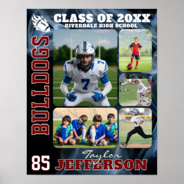 Poster Football Team High School Sports Picture Collage