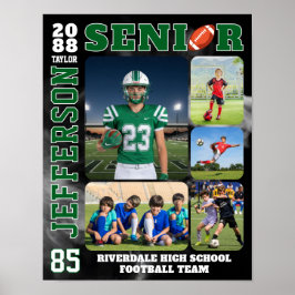 Poster Football Team Sports Player Senior Photo Collage