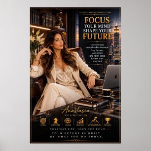 Poster Foque Sua Mente – Motivação para Escritório Execut