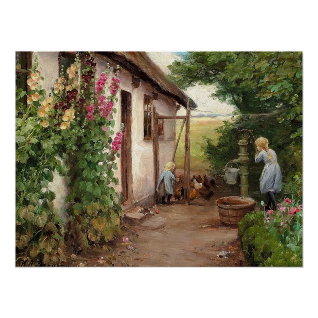 Póster Fora da fazenda - H.A. Brendekilde (Frente)