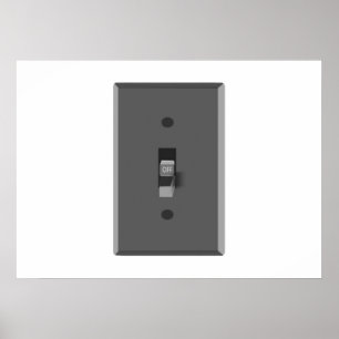 Póster Fora do interruptor da luz elétrico