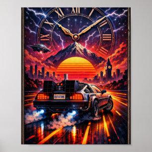 Poster Fora do Tempo – Arte de Parede Retro Futurista de